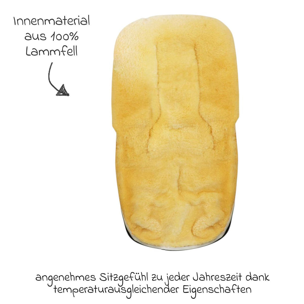 Vognpose Coosy i lammeskinn 85 x 45 cm åpen front