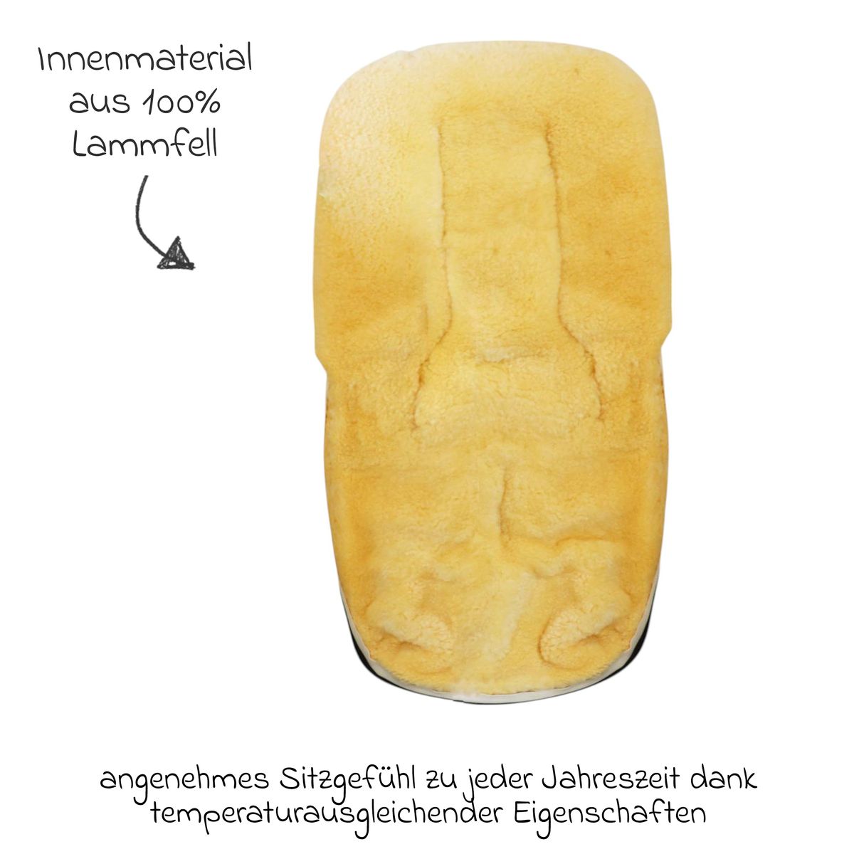 Vognpose Coosy i lammeskinn 85 x 45 cm åpen front