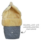 Vognpose Coosy i lammeskinn 85 x 45 cm sittepute funksjon