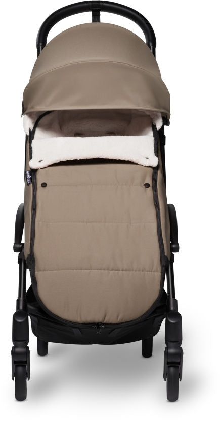 Bakside av Vognpose i fleece med avtakbar hette taupe BABYZEN YOYO