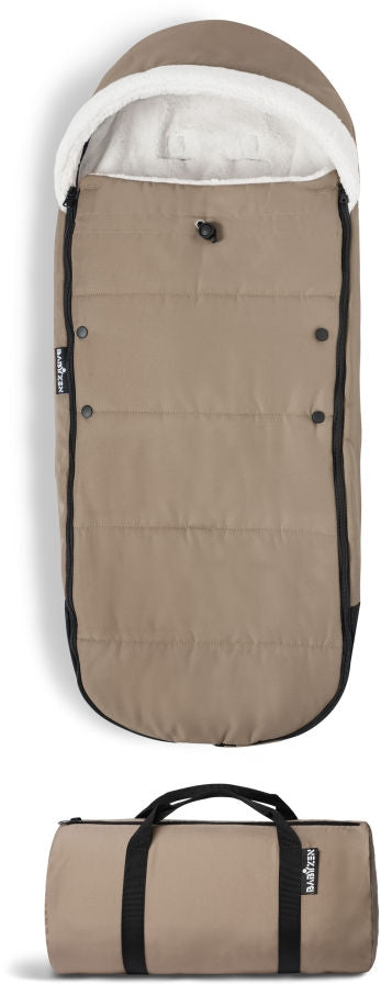 Oppbevaringspose til Vognpose i fleece med avtakbar hette taupe BABYZEN YOYO