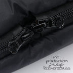 Nærbilde av coral-fleece innside på Vognpose i fleece Kinley med avtakbar front svart
