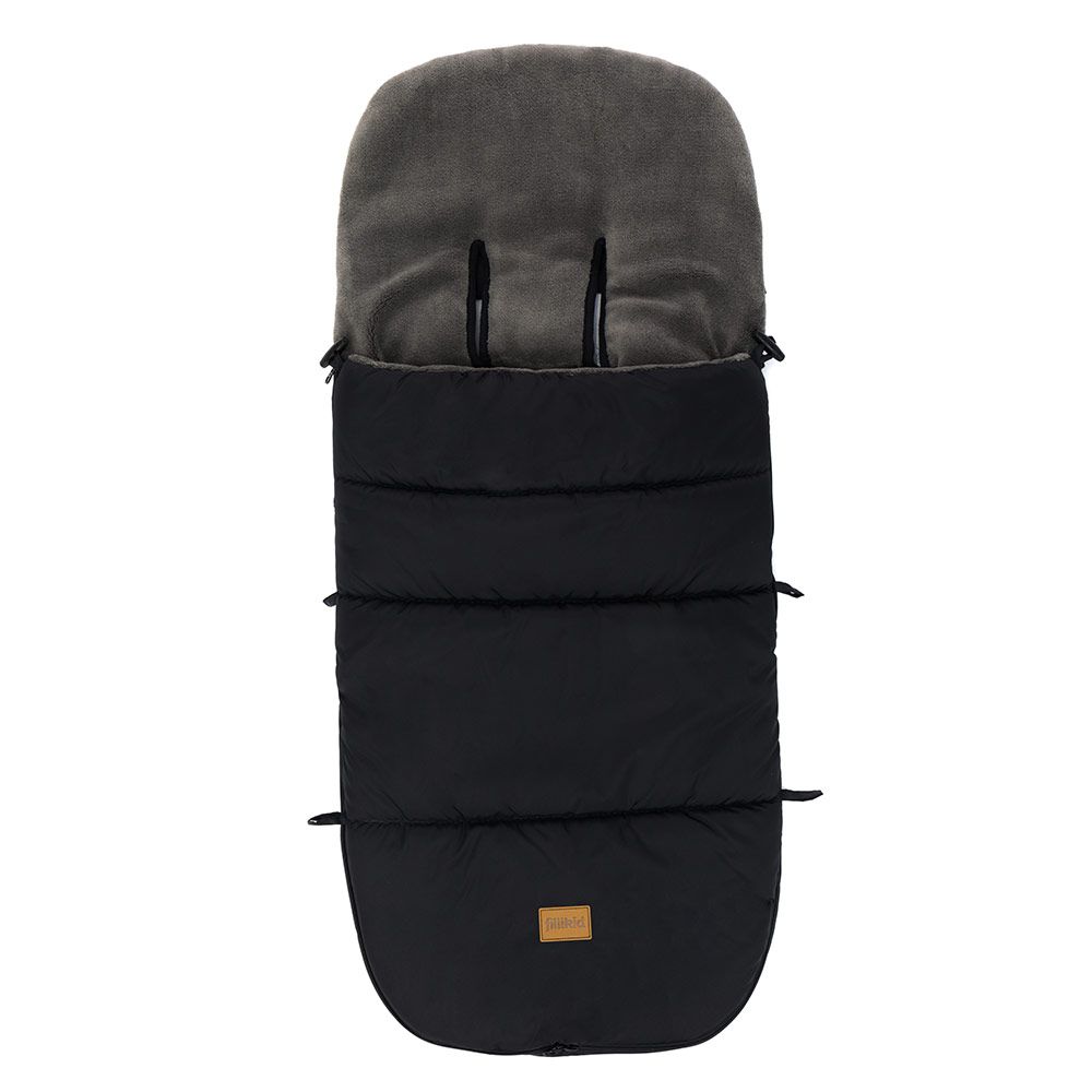 Vognpose i fleece Kinley med avtakbar front svart forfra