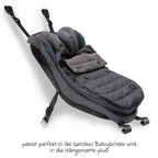Detalj med glidelås på vognpose i fleece Light til babystol og hengekøye - Qeridoo