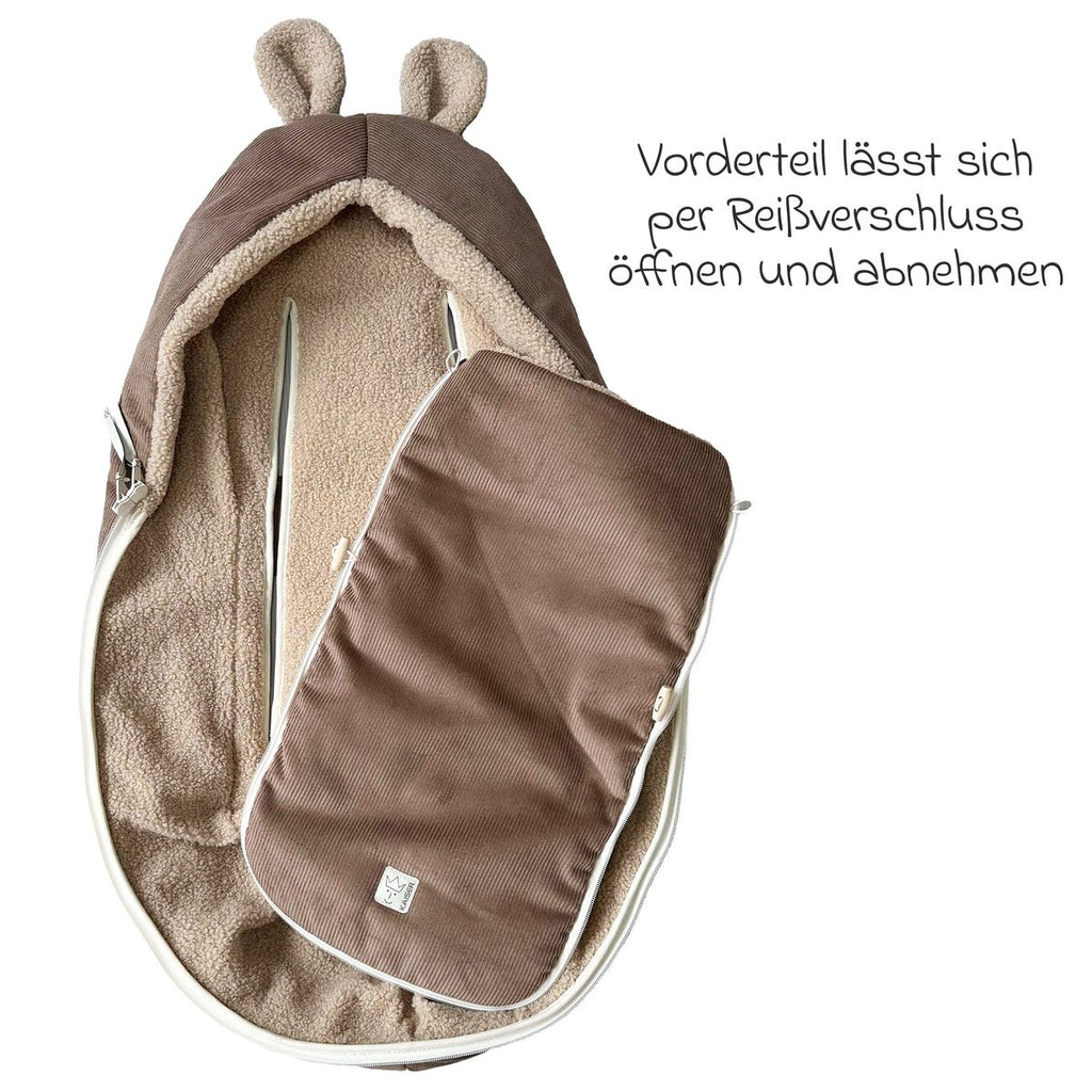 Vognpose Hima i fleece til babystol og bag med åpen klaff