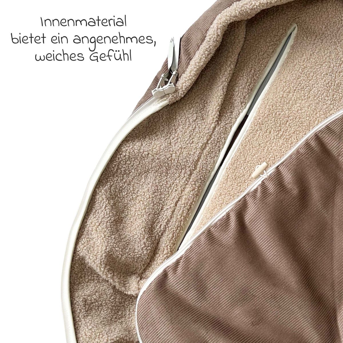 Bakside av Vognpose Hima i fleece til babystol og bag