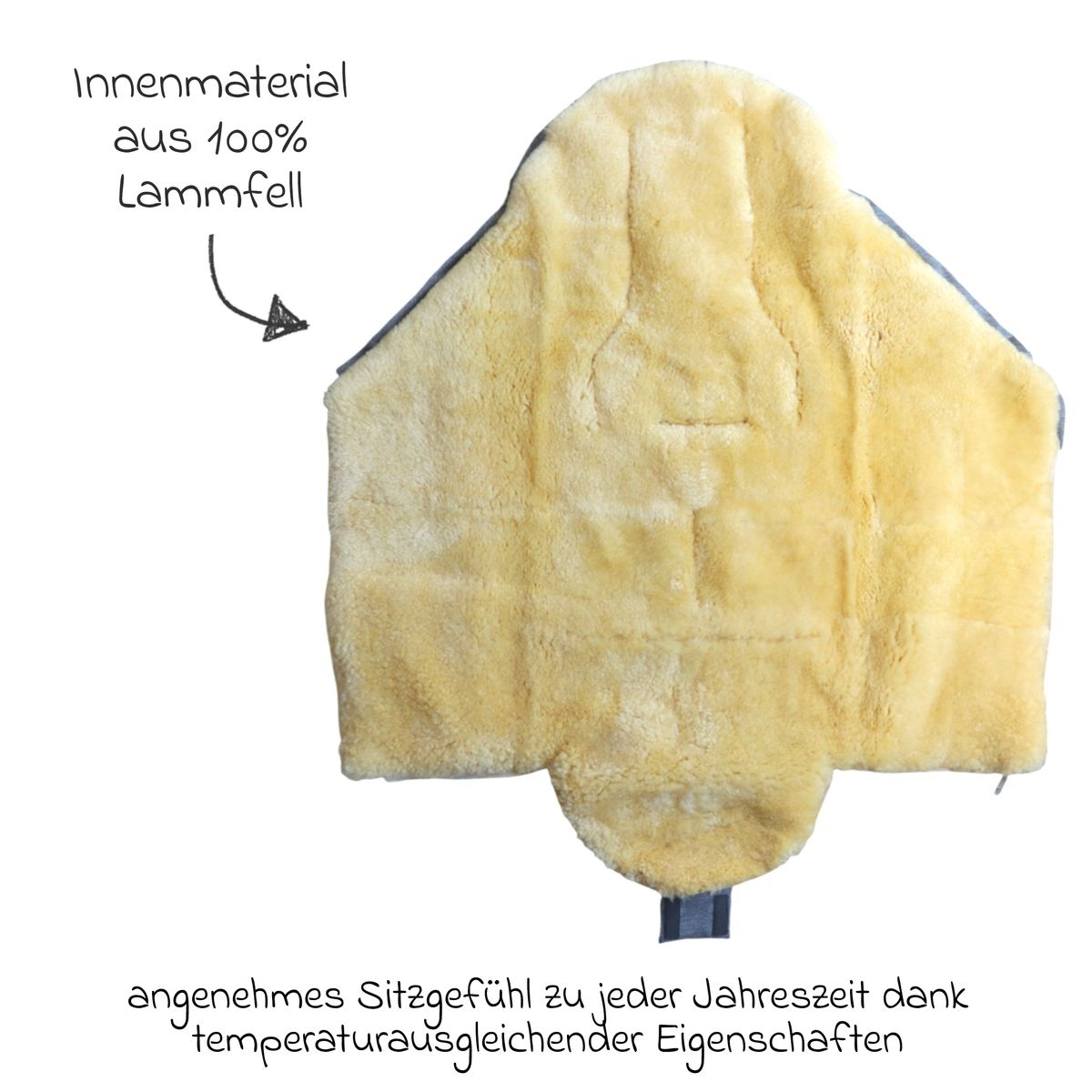 Vognpose Iglu 2.0 i lammeskinn i sykkelvogn