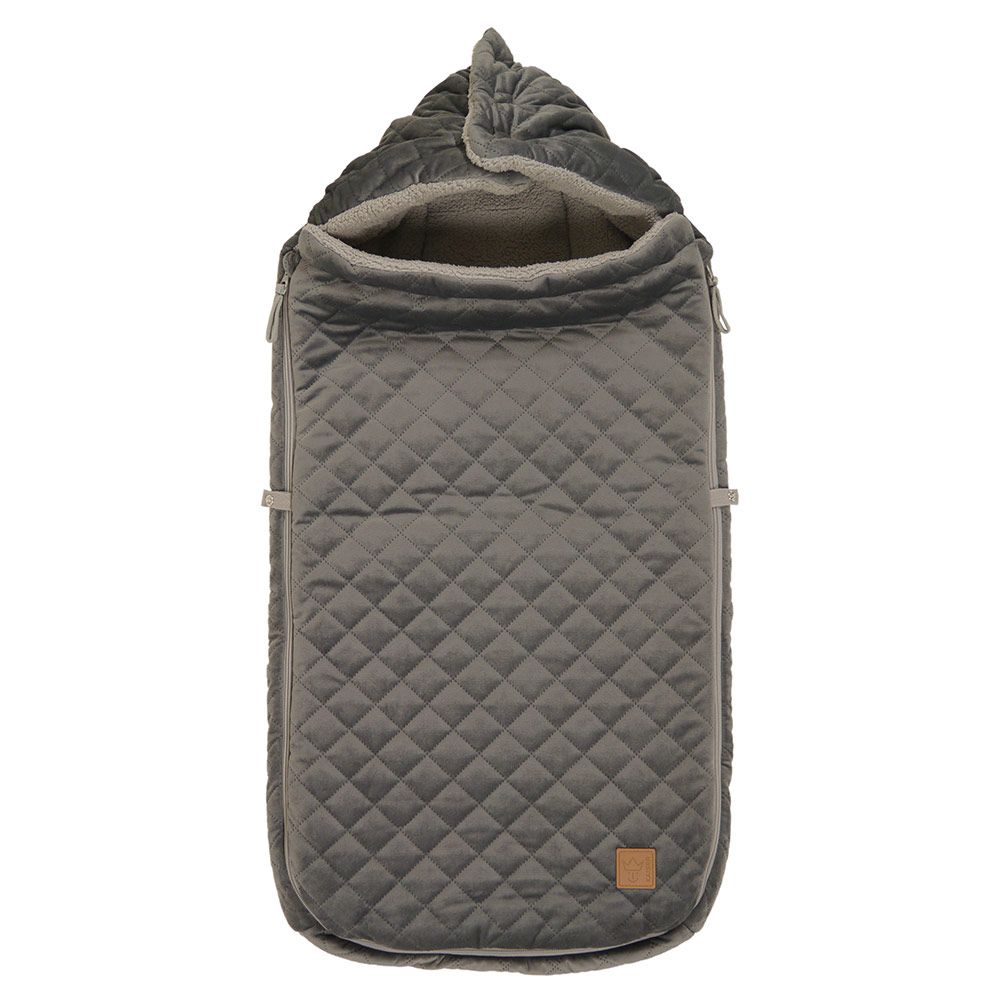 Vognpose i fleece Velvet Kiki 93 x 43 cm grå bakside