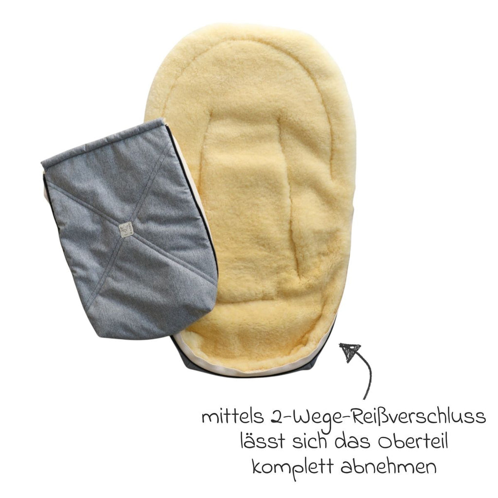 Vognpose i lammeskinn Emmy 80x37 cm, 0-12 mnd - Kaiser sideprofil