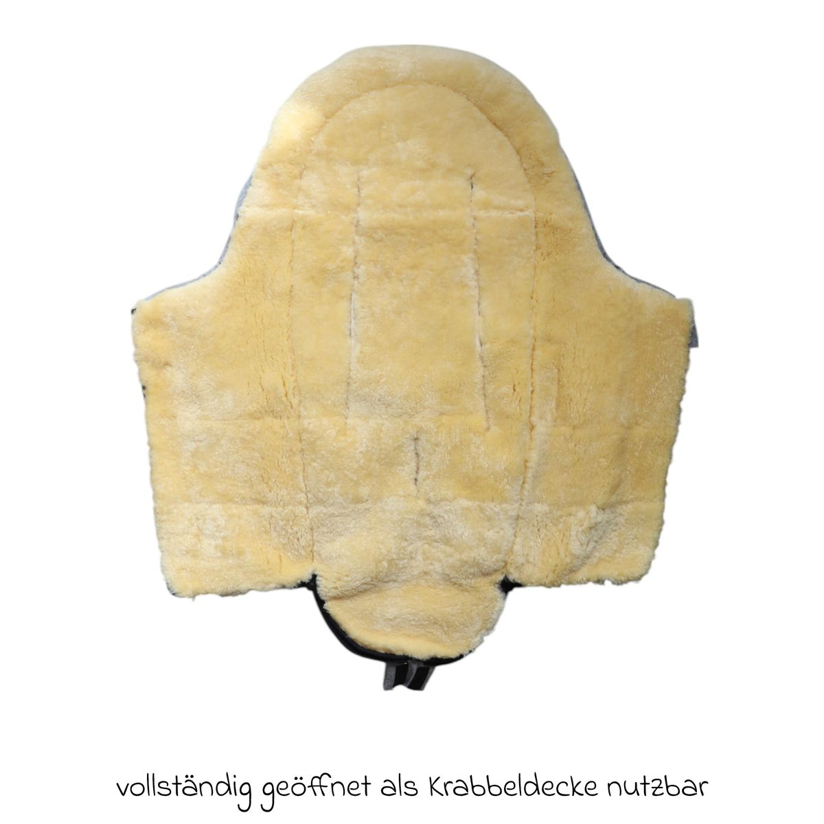 Vognpose i lammeskinn Naadja 80x37 cm for bilstol i bruk i barnevogn