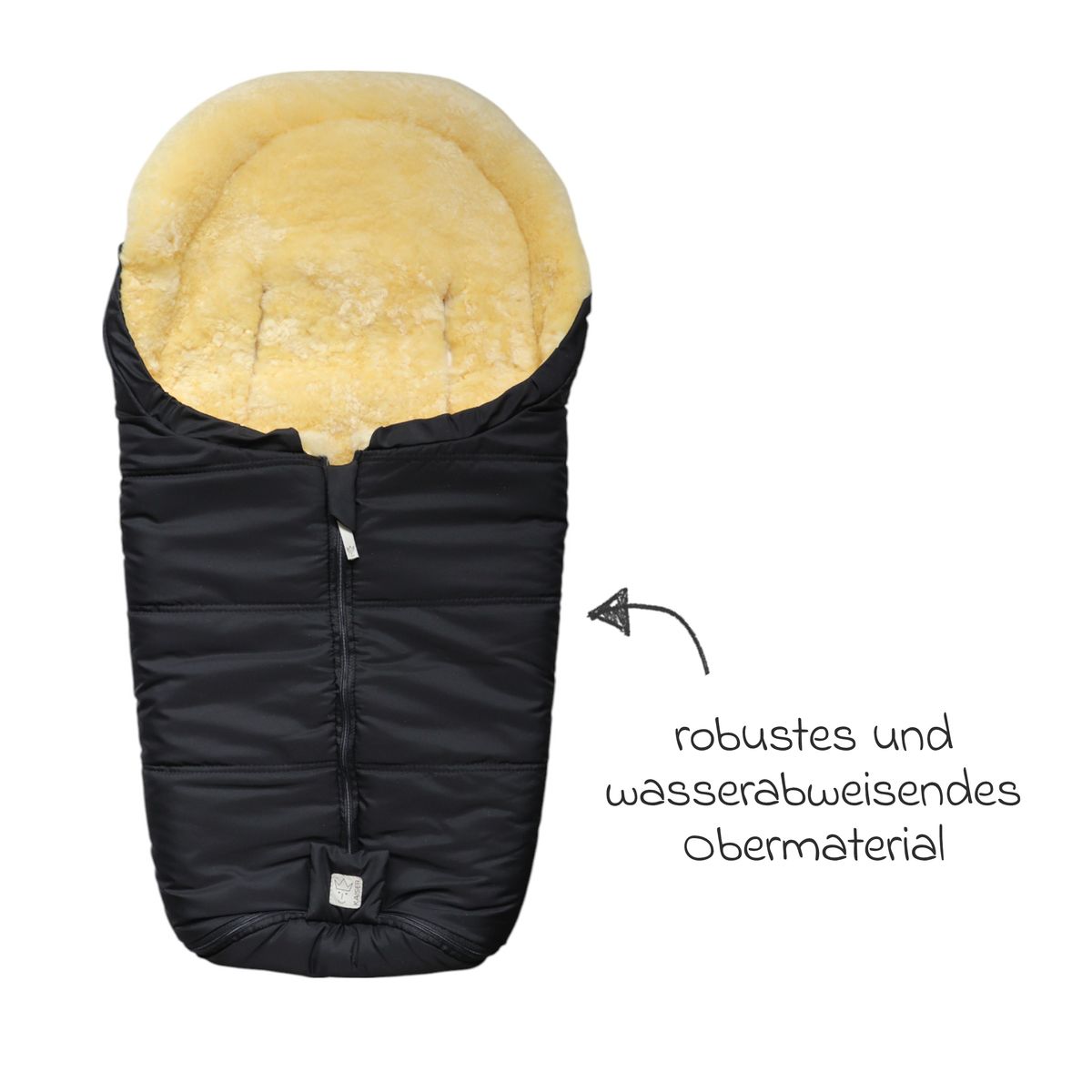 Vognpose i lammeskinn Naadja 80x37 cm for bilstol med oppfellbart fotstykke