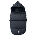 Vognpose Little Dowwny i dun til babystol og bag, sort forfra