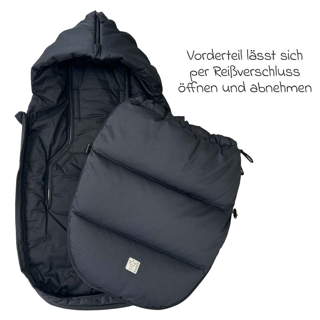 Vognpose Little Dowwny i dun til babystol og bag, sort - Kaiser