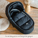 Vognpose Little Dowwny i dun til babystol og bag, sort - Kaiser