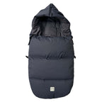 Vognpose Little Dowwny i dun til babystol og bag, antrasitt forfra