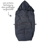 Montert Vognpose Little Dowwny i dun til babystol og bag, antrasitt i babystol
