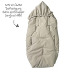 Montert vognpose Little Dowwny i dun til babystol og bag, sand