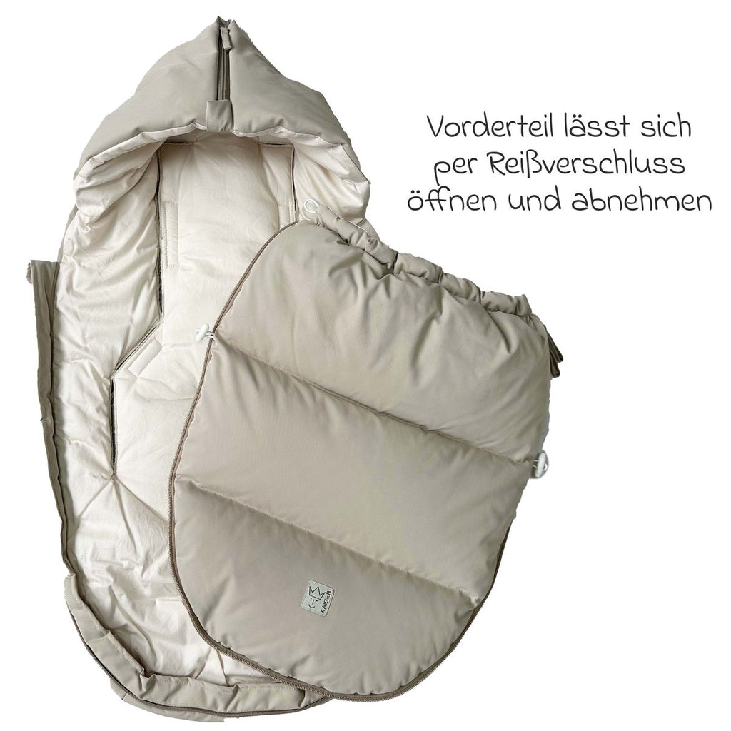 Vognpose Little Dowwny i dun til babystol og bag, sand sammenfoldet