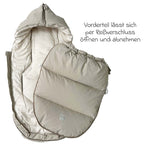 Vognpose Little Dowwny i dun til babystol og bag, sand sammenfoldet