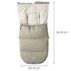 Vognpose Little Dowwny i dun til babystol og bag, sand i bruk i bilstol