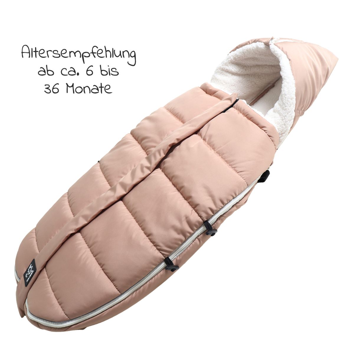 Baksiden av Vognpose Mila i termofleece, Oeko-Tex, sand/creme