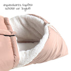 Vognpose Mila i termofleece, Oeko-Tex, sand/creme åpen med glidelås