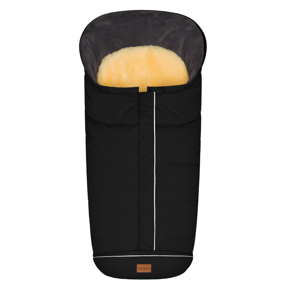 Vognpose Nanga i fleece med lammeskinn 100x50 cm forfra