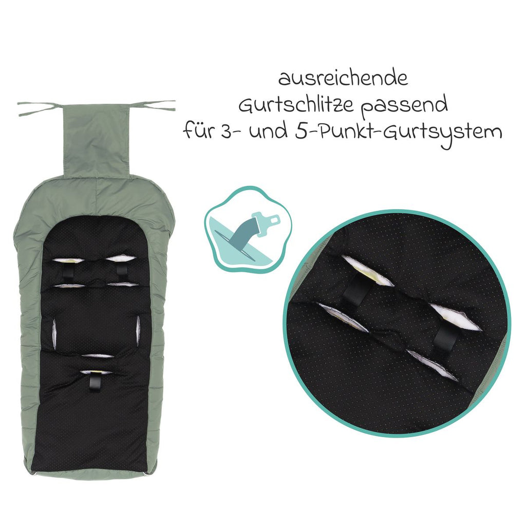 Vognpose Nanga i fleece med lammeskinn 100x50 cm pakket for frakt
