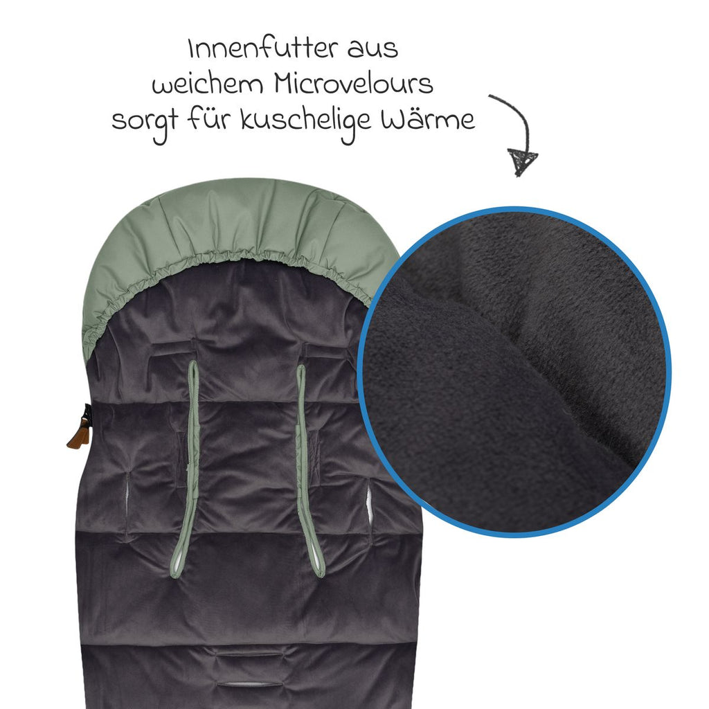 Nærbilde av innerstoffet i Vognpose Ogre i fleece Fillikid