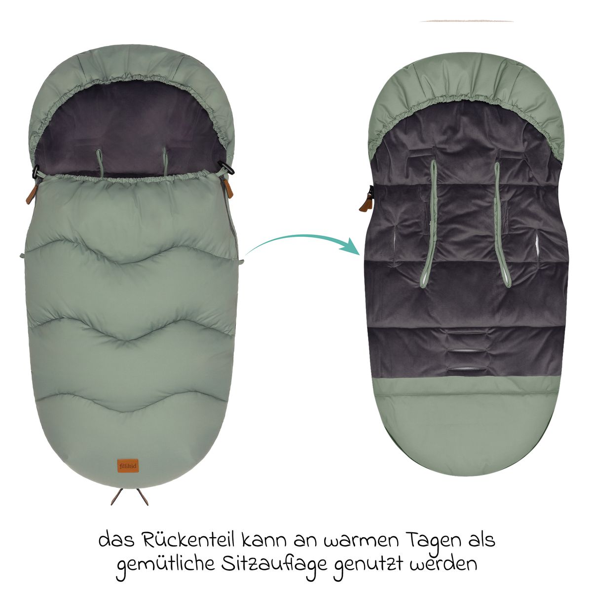 Sammenbrettet Vognpose Ogre i fleece Fillikid