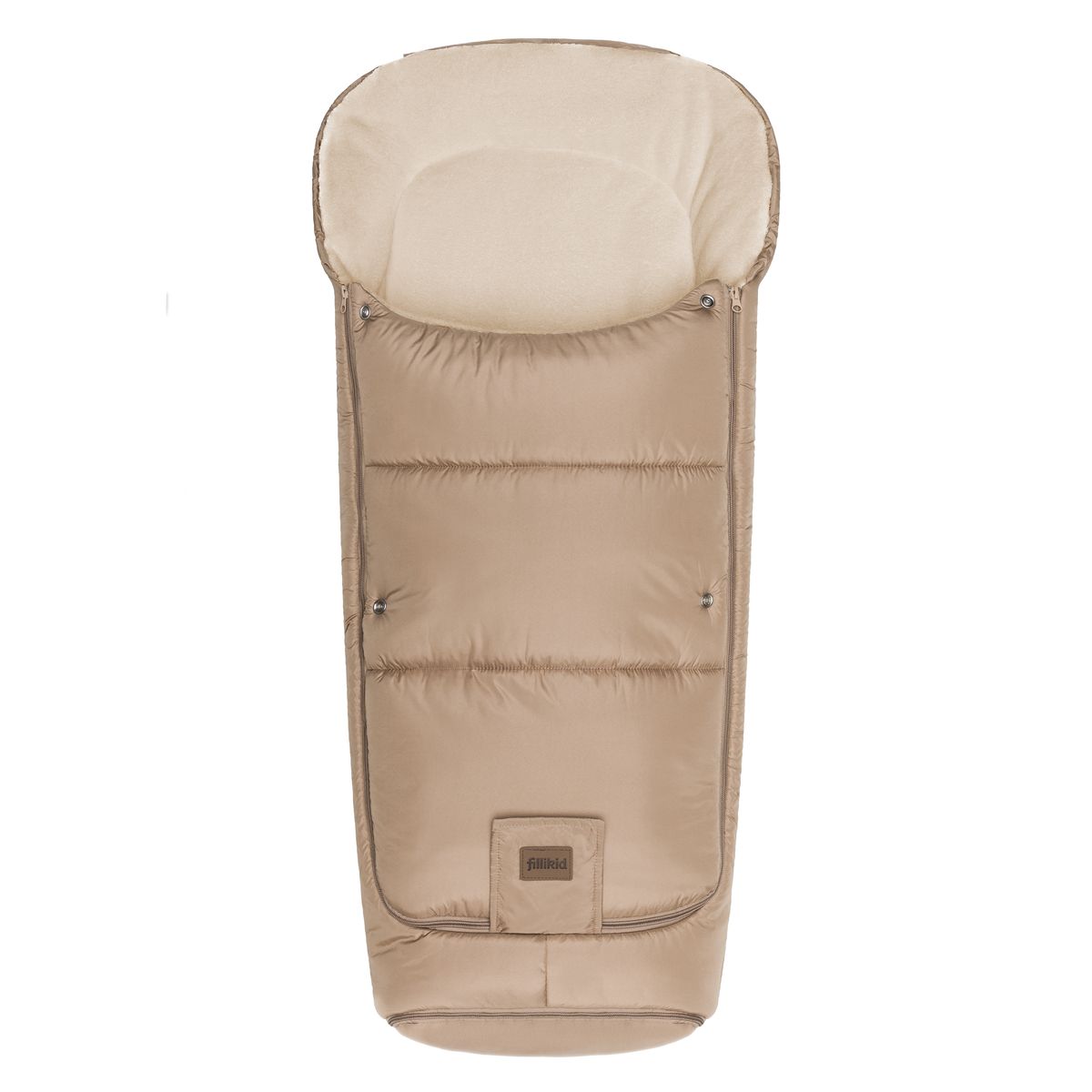 Vognpose Peak i coralfleece med avtakbar front, taupe forfra