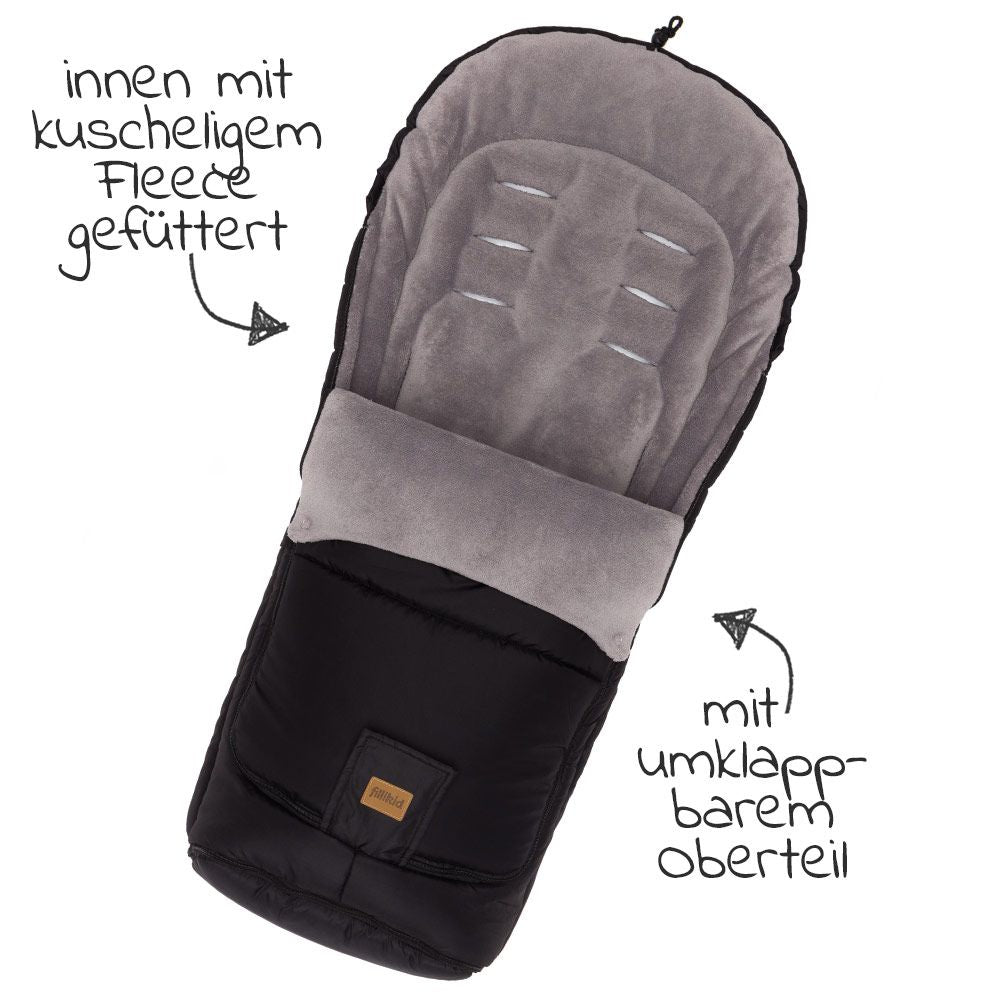 Detalj av fleecefôr i Vognpose Peak i fleece med sklisikker bakside svart