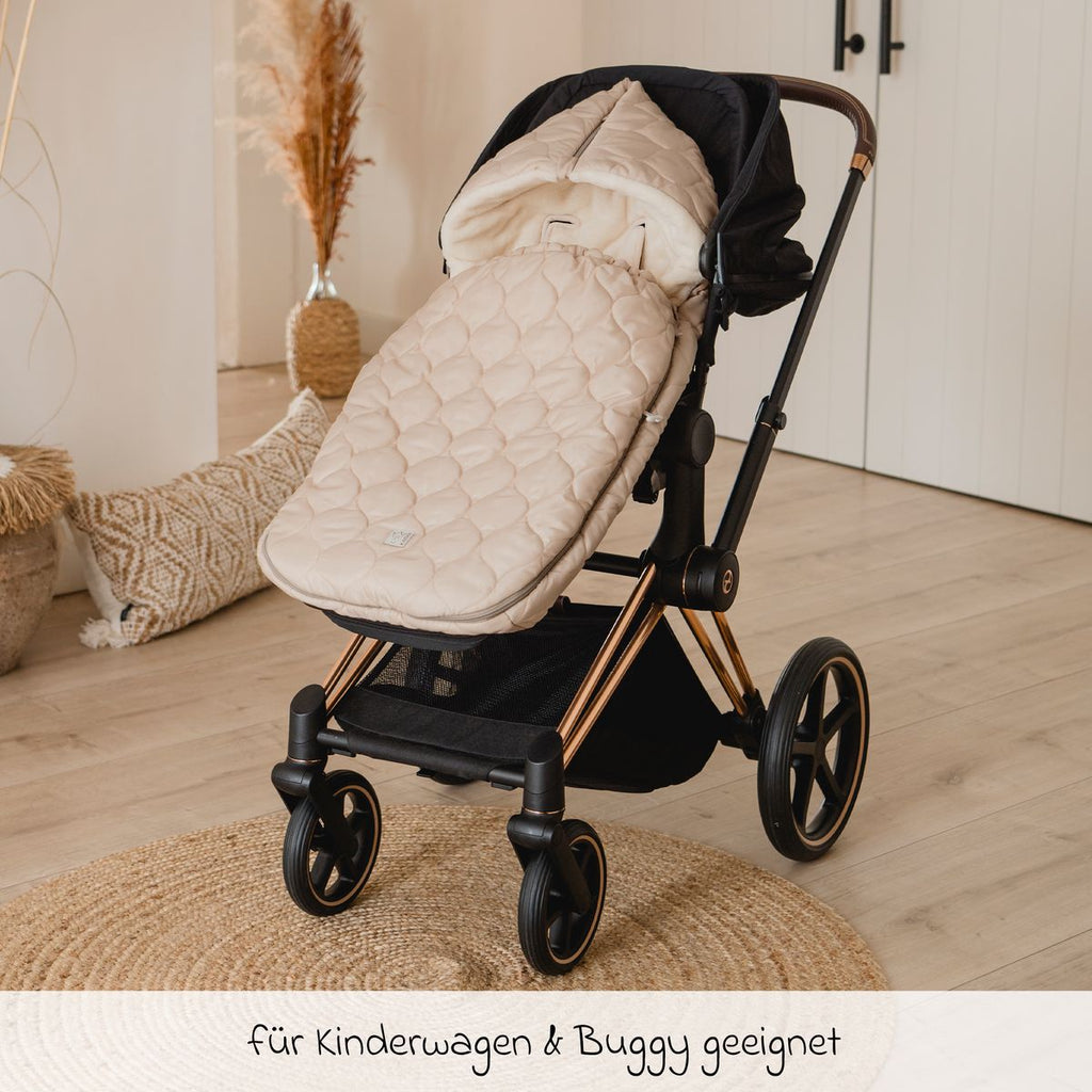 Vognpose Recy XL i 100 % resirkulert polyester sandkrem pakket sammen