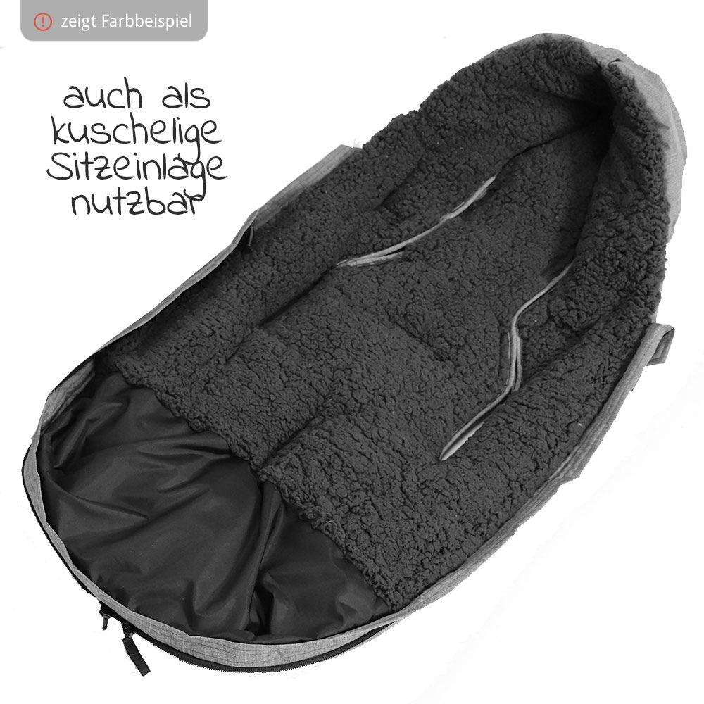 Nærbilde av glidelås på vognpose i sherpafleece XL Too