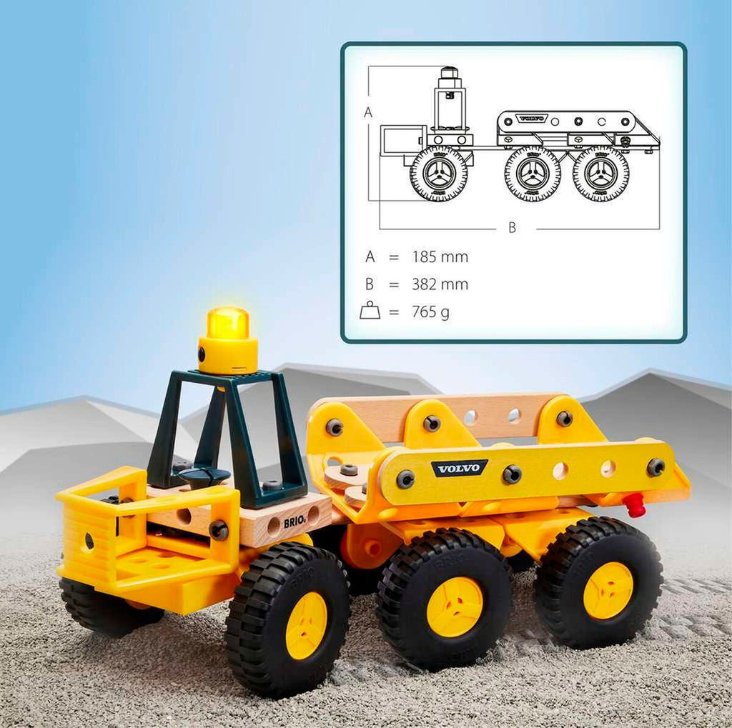 Volvo dumper byggesett fra 3 år - BRIO Builder deler spredt