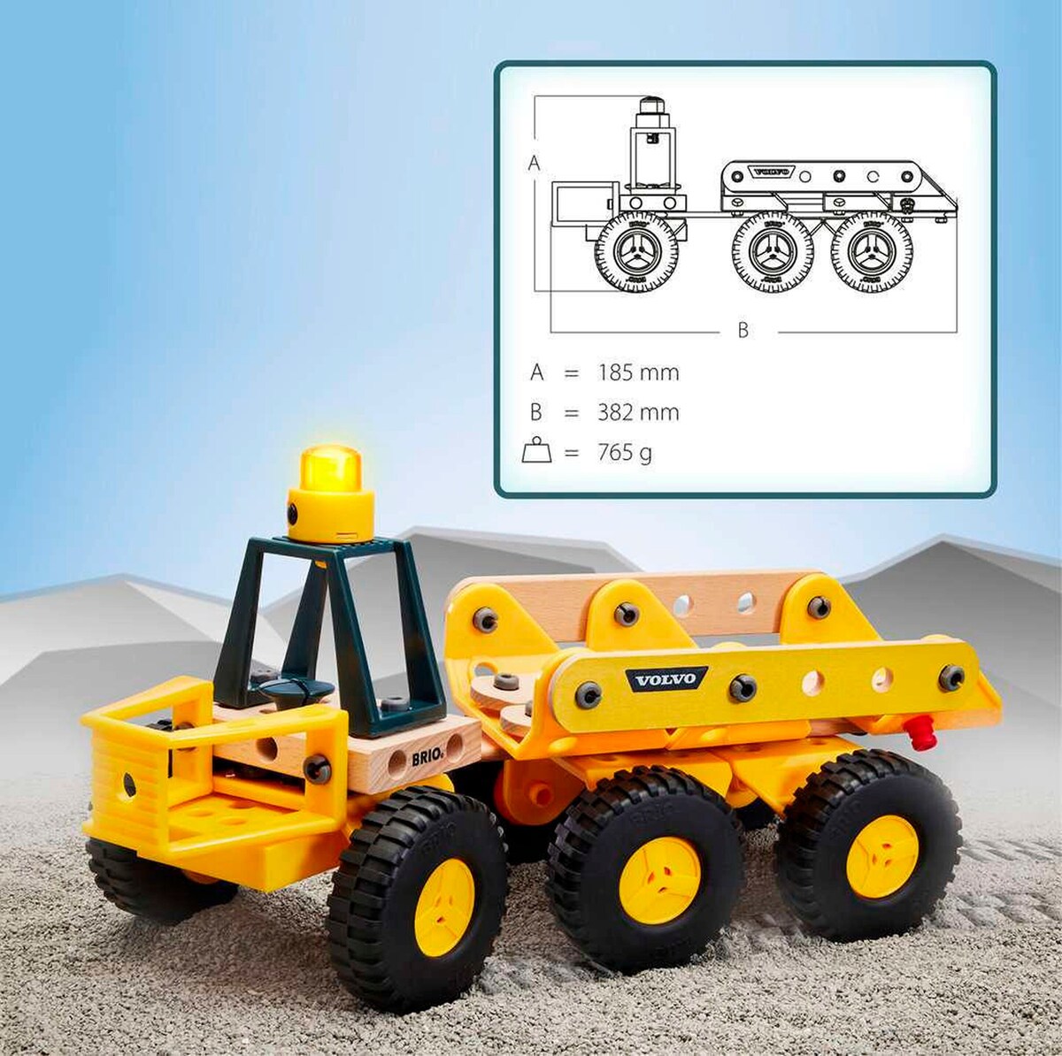 Volvo dumper byggesett fra 3 år - BRIO Builder deler spredt