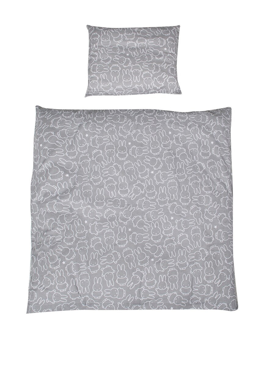 Vuggesengesett 2-delt Miffy 80x80 cm og 40x35 cm bakside med Miffy-ansikt