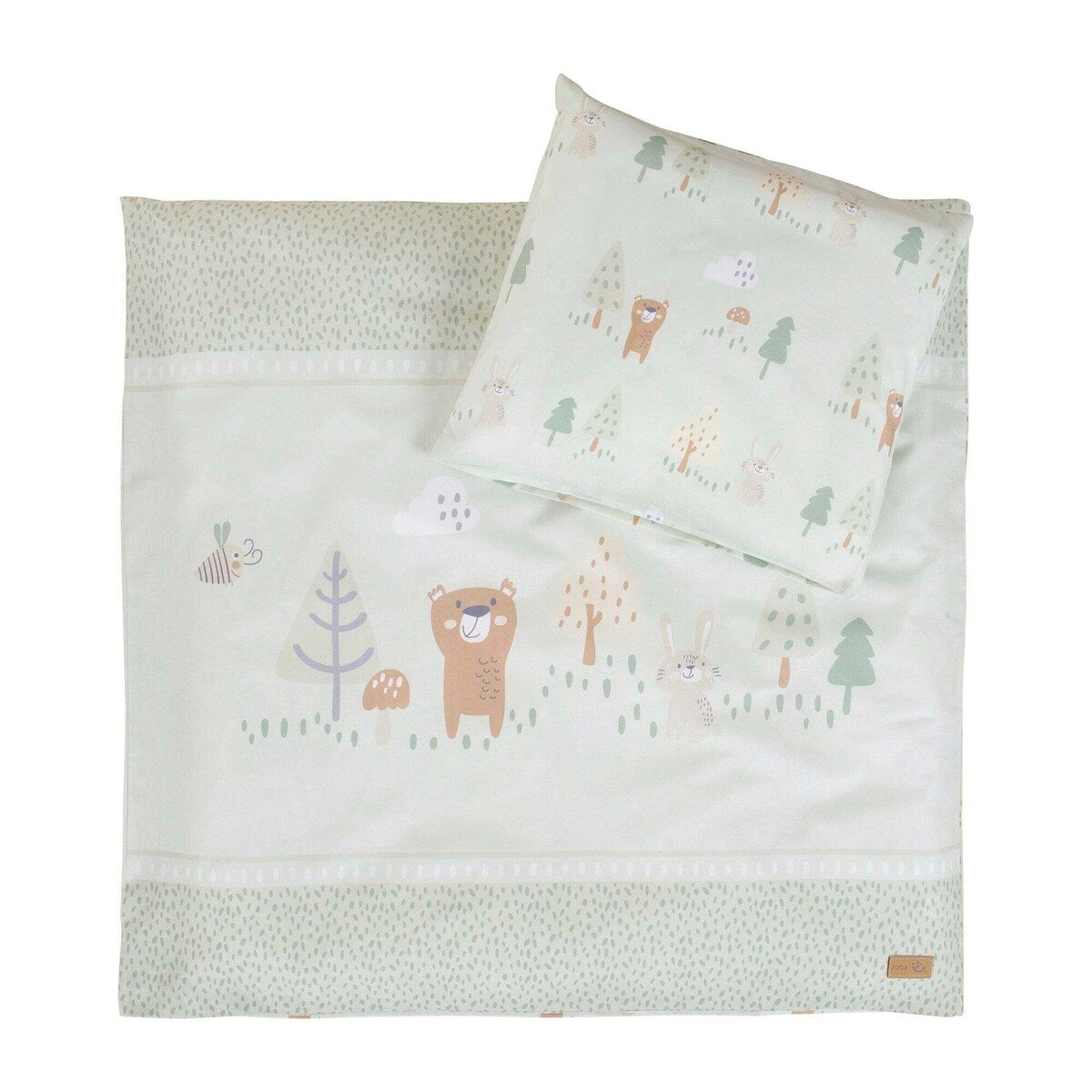 Vuggesett 2-delt Woodland Buddies 80x80 cm bomull forfra