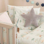 Vuggesett 2-delt Woodland Buddies 80x80 cm bomull montert i vugge