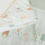 Vuggesett 2-delt Woodland Buddies 80x80 cm bomull med skogsdyrmotiv