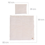 Vuggesett 2-delt Frosty Almond 80x80 cm økologisk bomull tekstur nærbilde