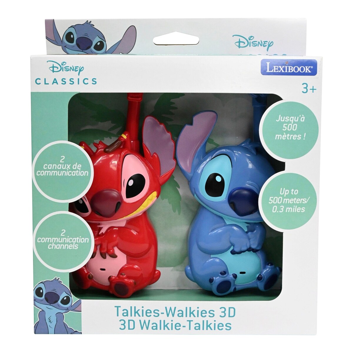 Nærbilde av Walkie talkie Disney Stitch med Stitch-design