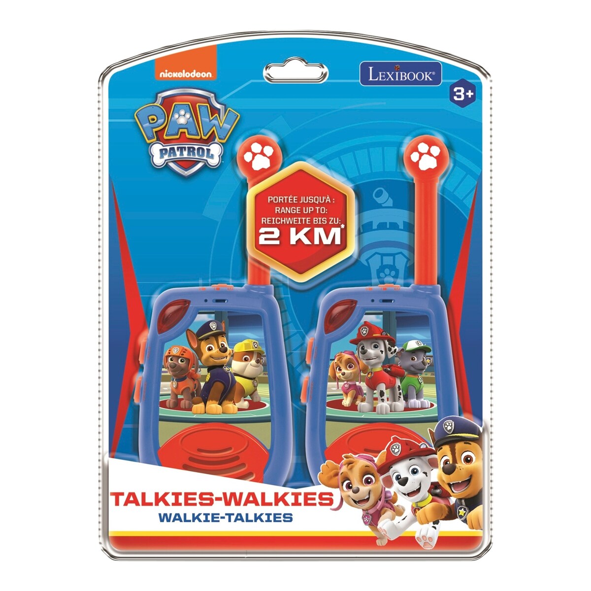 Nærbilde av Morse-lysfunksjon på Walkie talkie Paw Patrol