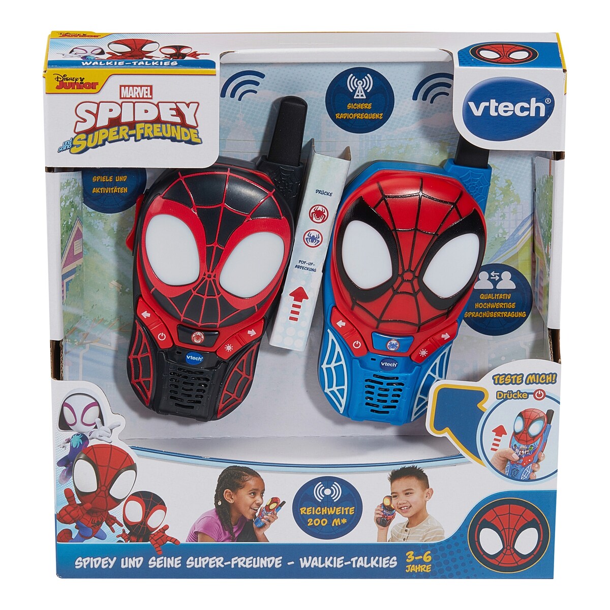 Walkie-talkies Spidey og hans supervenner i bruk av barn
