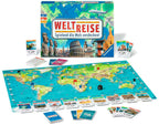 Weltreise brettspill geografi 2-6 spillere 30-45 min detalj av spillbrikker
