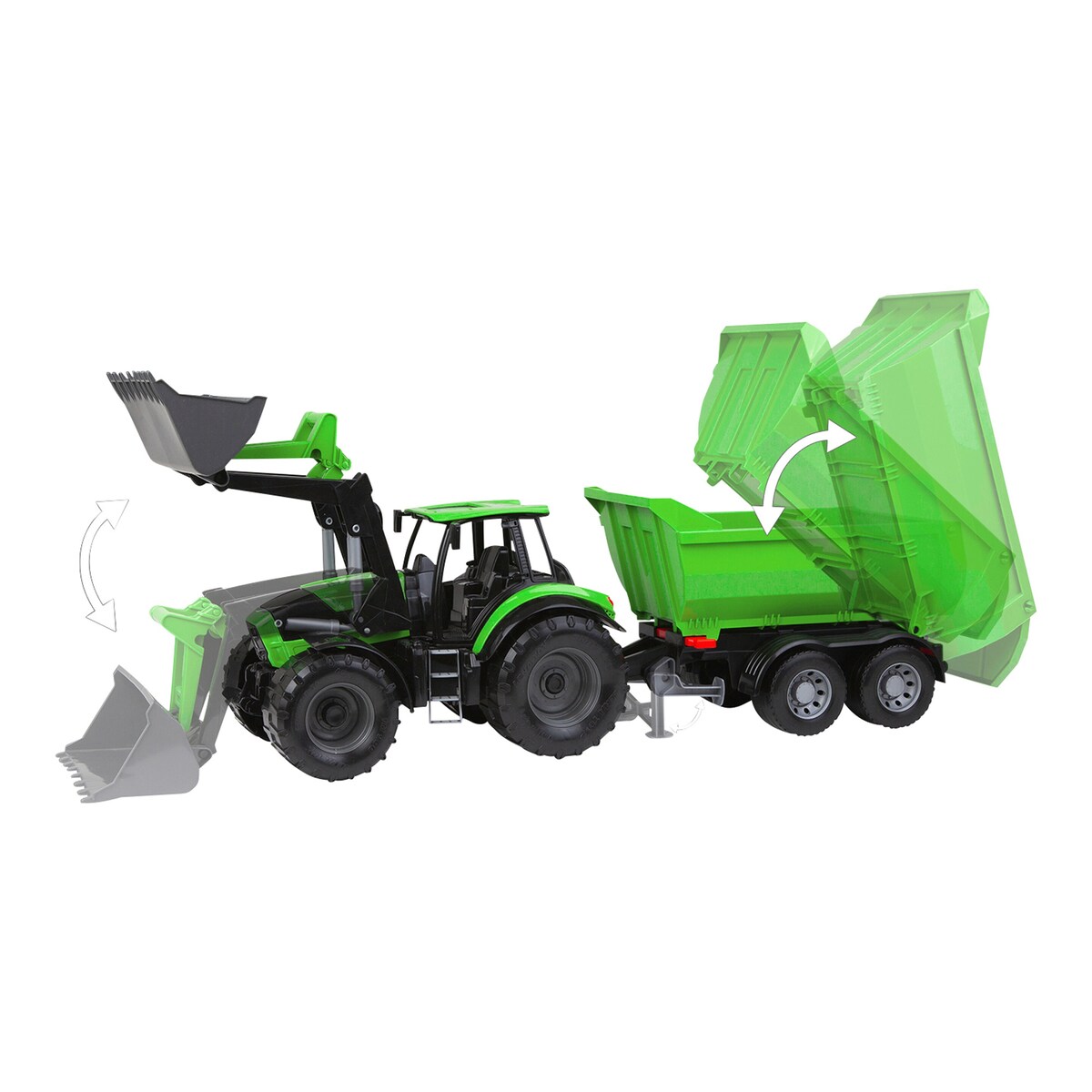 WORXX traktor Deutz-Fahr med tilhenger 74 cm bakside