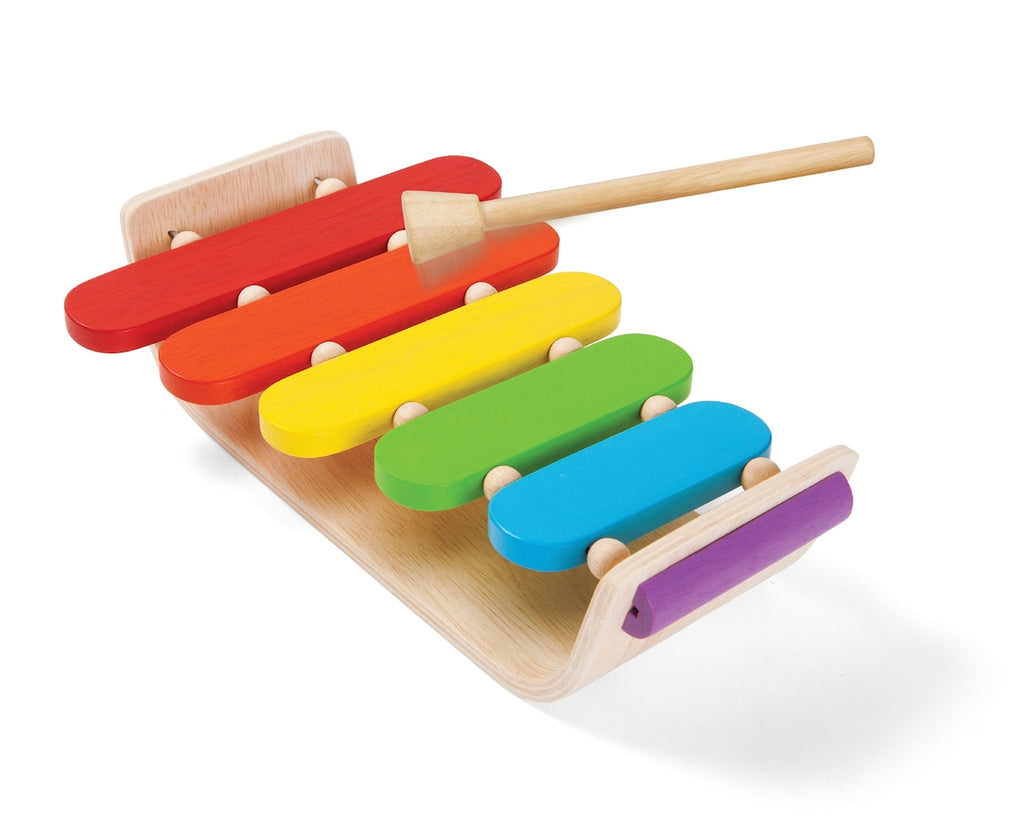 Xylofon ovalt i gummitreverk fra 12 mnd 27,5 cm bakside