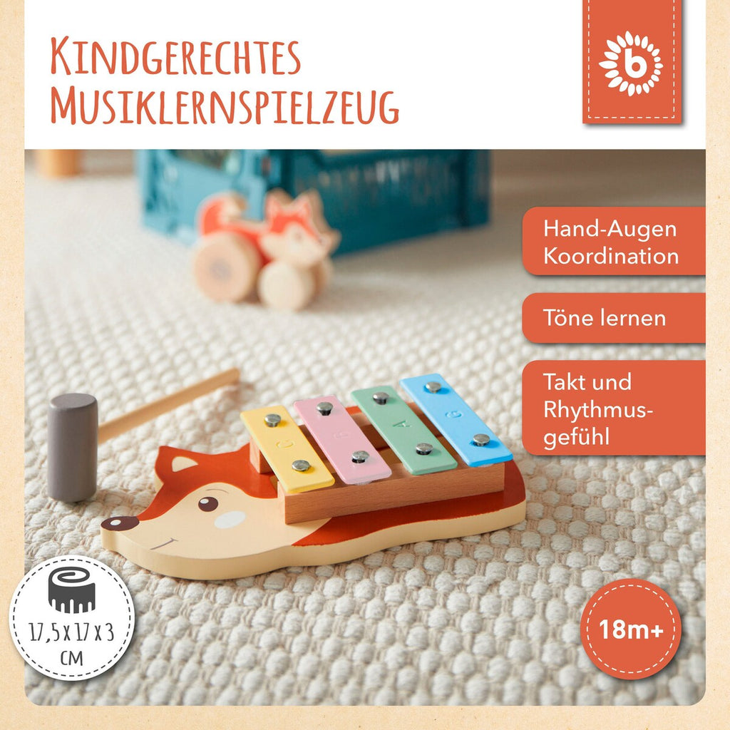 Xylofon i tre med revedesign fra 12 mnd - Bieco